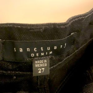 NEW without tags women Sanctuary black denim skirt size 27 raw hem